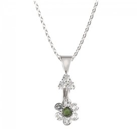 BG přívěs ve tvaru květu 518-87 Stříbro 925 - rhodium Vltavín a kubický zirkon