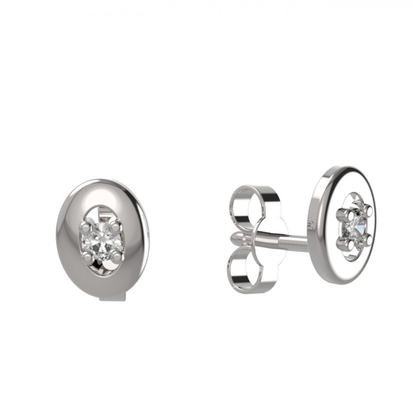 BG zlaté diamantové náušnice 1580 Bílé zlato - 585 Diamant lab-grown