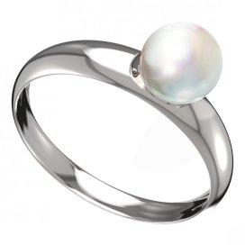 BG zlatý prstýnek s perlou 561 T Bílé zlato - 585 Bílá perla