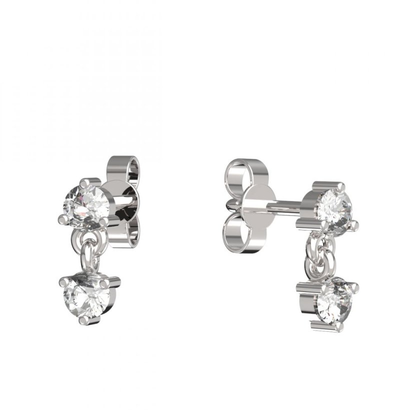 BG zlaté diamantové náušnice 785 Bílé zlato - 585 Diamant lab-grown