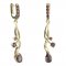 BG earring drop stone  495-P93 - Metal: Silver 925 - rhodium, Stone: Garnet