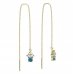 BeKid, Gold kids earrings -159 - Switching on: Chain 9 cm, Metal: Yellow gold 585, Stone: Light blue cubic zircon