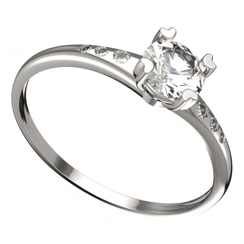 BG zlatý prstýnek 885 K Bílé zlato - 585 Diamant