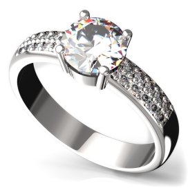 BG zlatý prstýnek 727 Bílé zlato - 585 Diamant