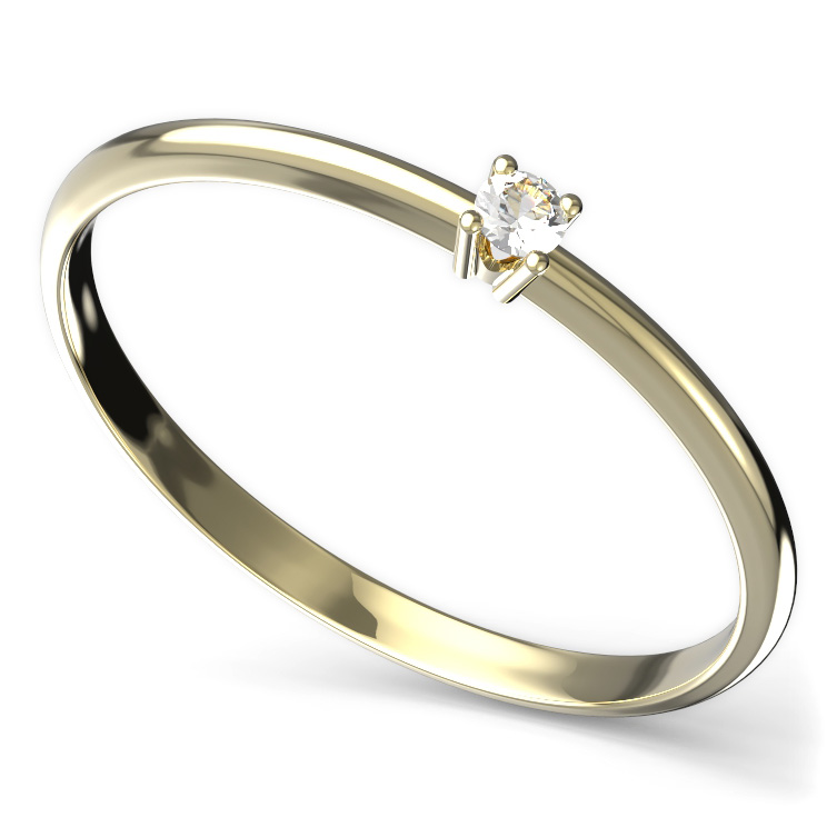 BG zlatý diamantový prstýnek 903 Žluté zlato - 585 Diamant lab-grown