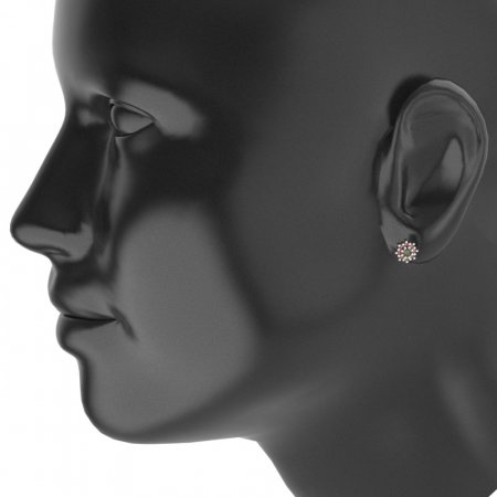 BG earring circular 320-07 - Metal: Silver 925 - rhodium, Stone: Garnet