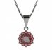 BG pendant circular 098-0 - Metal: Silver 925 - rhodium, Stone: Garnet