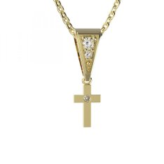 BG zlatý přívěšek křížek 1105 Žluté zlato - 585 Diamant