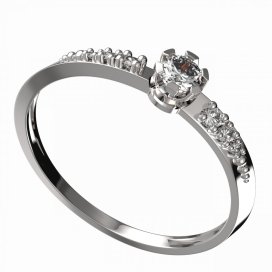 BG zlatý diamantový prstýnek 869 D Bílé zlato - 585 Diamant lab-grown