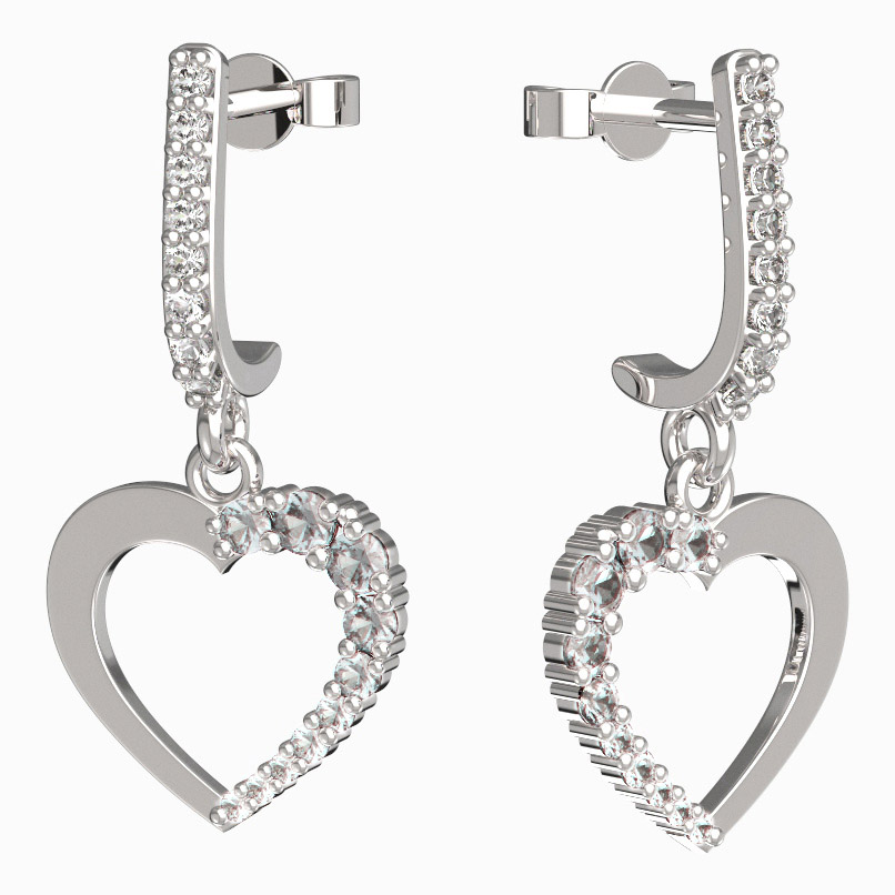 BeKid dívčí náušnice srdíčko 1263 Bílé zlato - 585 Diamant