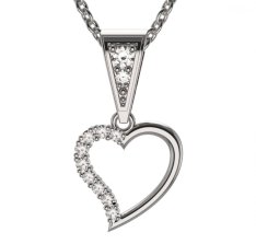 BG zlatý diamantový přívěšek srdíčko 1250 Bílé zlato - 585 Diamant lab-grown