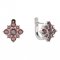 BG earring square 105-07 - Metal: Silver 925 - rhodium, Stone: Garnet
