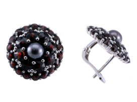 BG náušnice vsazeny kameny:český granát  699 Žluté zlato - 585 Granát