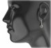 BG drop stone earring 454-96 - Metal: Silver 925 - rhodium, Stone: Garnet