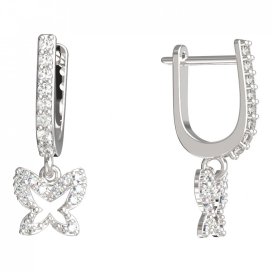 BeKid dětské náušnice motýlek 846 Bílé zlato - 585 Diamant