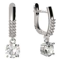 BG zlaté náušnice 727 Bílé zlato - 585 Diamant
