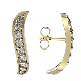 BG zlaté diamantové náušnice 863 Žluté zlato - 585 Diamant lab-grown