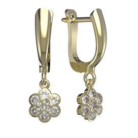 BG zlaté náušnice 866 Žluté zlato - 585 Diamant