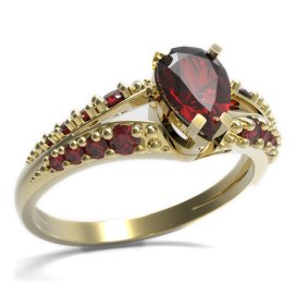 BG prsten s kapkovitým kamenem 495-G Stříbro 925 - pozlacené Granát