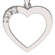 BG zlatý přívěšek srdíčko 1556 Bílé zlato - 585 Diamant