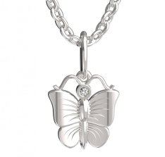BeKid dětský přívěšek  motýlek 823 Bílé zlato - 585 Diamant