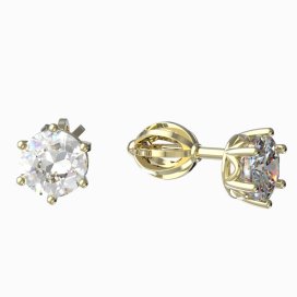 BG zlaté náušnice 1295 Žluté zlato - 585 Diamant