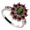 BG ring 018-Z oval - Metal: Silver 925 - rhodium, Stone: Garnet