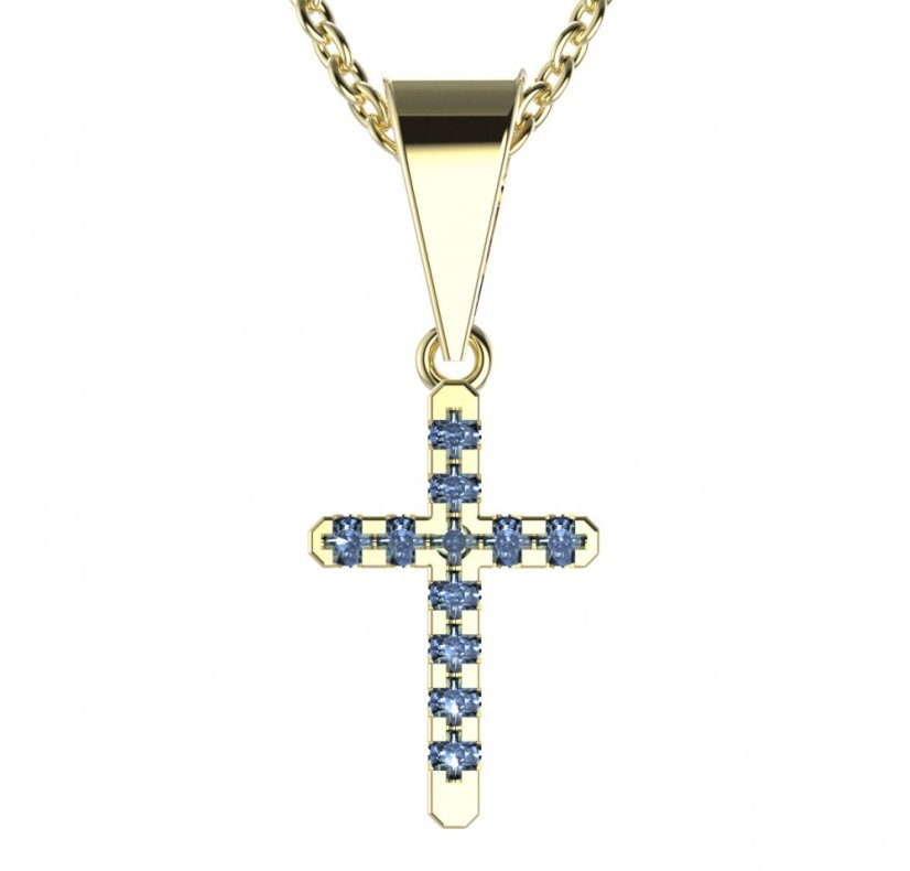 BG zlatý přívěšek křížek 1106 Žluté zlato - 585 Diamant
