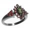 BG prsten s oválným kamenem 504-U - Kov: Stříbro 925 - rhodium, Kámen: Vltavín a granát