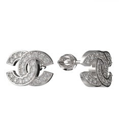 BG zlaté náušnice polokruh 1372 Bílé zlato - 585 Diamant