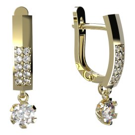 BG zlaté diamantové náušnice 870 Žluté zlato - 585 Diamant lab-grown