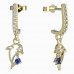 BeKid, Gold kids earrings -1183 - Switching on: Pendant hanger, Metal: Yellow gold 585, Stone: Dark blue cubic zircon