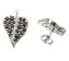 Stříbrné náušnice s českým granátem, ruthenium, puzety – 403