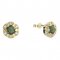 BG earring circular -  994-03 - Metal: Silver - gold plated 925, Stone: Garnet