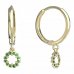 BeKid, Gold kids earrings -855 - Switching on: Circles 15 mm, Metal: Yellow gold 585, Stone: Green cubic zircon