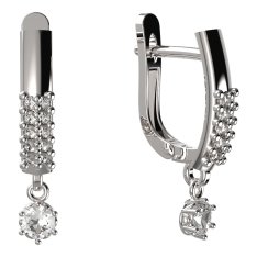 BG zlaté náušnice 1293 Bílé zlato - 585 Diamant