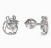 BeKid, Gold kids earrings -1192 - Switching on: Screw, Metal: White gold 585, Stone: White cubic zircon