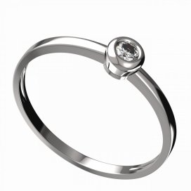 BG zlatý diamantový prstýnek 550 C Bílé zlato - 585 Diamant lab-grown