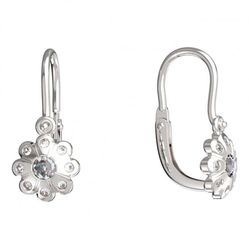 BeKid dětské náušnice kvítek 838 Bílé zlato - 585 Diamant
