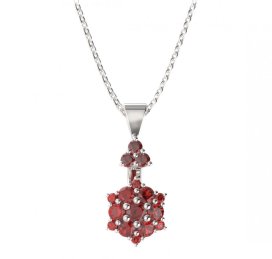BG přívěs kruhového tvaru 539-87 Stříbro 925 - rhodium Granát