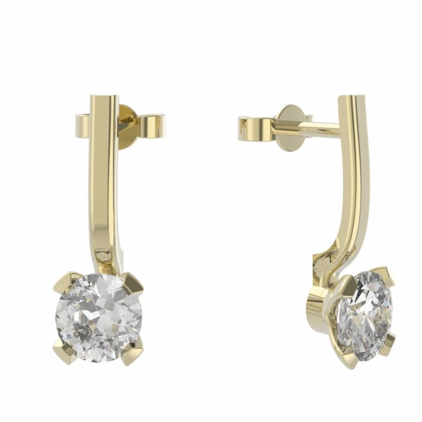 BG zlaté náušnice 558 Žluté zlato - 585 Diamant