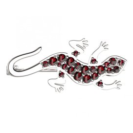 BG brož 307 Stříbro 925 - rhodium Granát