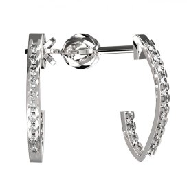 BG zlaté náušnice s diamanty 1362 Bílé zlato - 585 Diamant lab-grown
