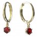 BeKid, Gold kids earrings -1294 - Switching on: Circles 15 mm, Metal: Yellow gold 585, Stone: Red cubic zircon