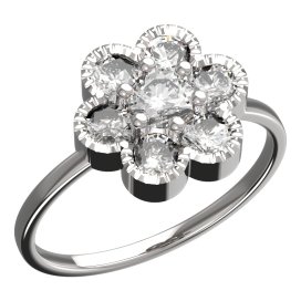 BeKid dětský prsten kytička 140 Bílé zlato - 585 Bílý kubický zirkon