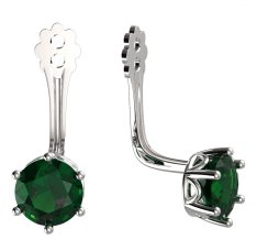 BeKid zlatý kompoment dětské náušnice 5MM - 5 Bílé zlato - 585 Zelený kubický zirkon