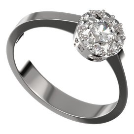 BG zlatý prstýnek 764 Bílé zlato - 585 Diamant