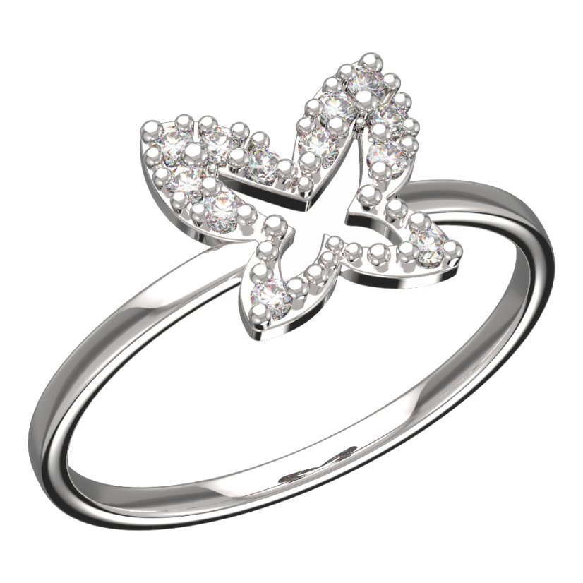 BeKid dětský prsten  motýlek 846 Bílé zlato - 585 Diamant