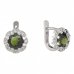 BG earring circular -  993-07 - Metal: Silver 925 - rhodium, Stone: Garnet
