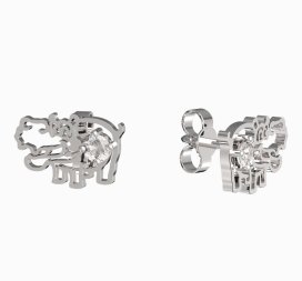 BeKid dětské náušnice hrošík 1188 Bílé zlato - 585 Diamant